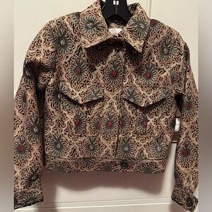 Sunday Best jacket (Aritzia). Dark red and gold.